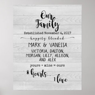 Ons {Gemengde} Poster van de Familie