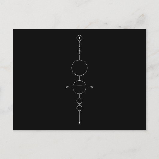 Ons geometrisch zonnestelsel briefkaart (Voorkant)