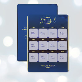 Ons Gezegend Jaar Plat Vakantie Fotokaart Feestdagenkaart