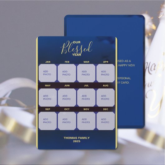 Ons Gezegende Jaar Plat Kerstkaart