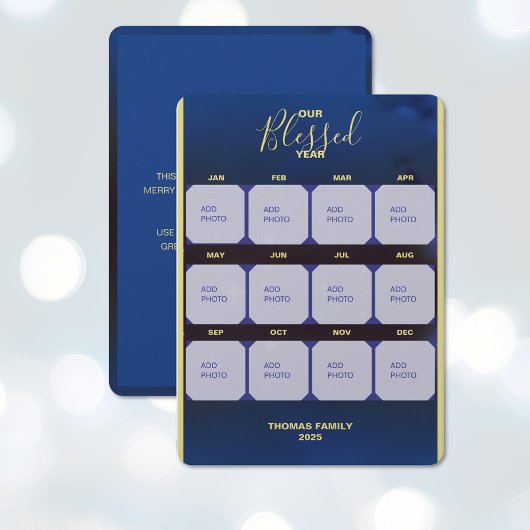 Ons Gezegende Jaar Plat Kerstkaart