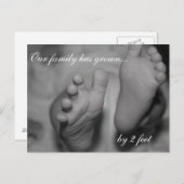 Ons gezin is gegroeid met 2 meter Newborn Briefkaa Briefkaart (Voorkant / Achterkant)