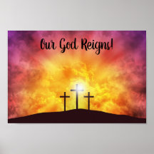 Ons God acht het Poster van de Premium Canvas Glos