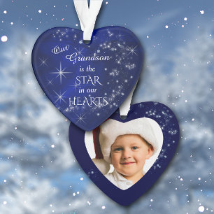 Ons Grandson Star-fotosjabloon Ornament
