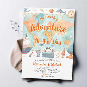 Ons grootste avonturenboek Neutraal Baby shower Kaart