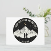 Ons Grootste Avontuur Begint | Rustic Mountain Co Kaart (Staand voorkant)