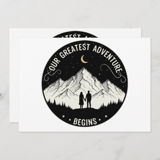 Ons Grootste Avontuur Begint | Rustic Mountain Co Kaart (Voorkant / Achterkant)