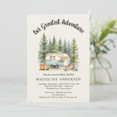 Ons grootste avontuur Camping Sage Baby shower Kaart (Staand voorkant)