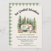 Ons grootste avontuur Camping Sage Baby shower Kaart (Voorkant / Achterkant)