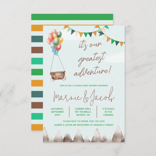 Ons grootste avontuur Genderneutraal Baby shower Kaart (Voorkant / Achterkant)