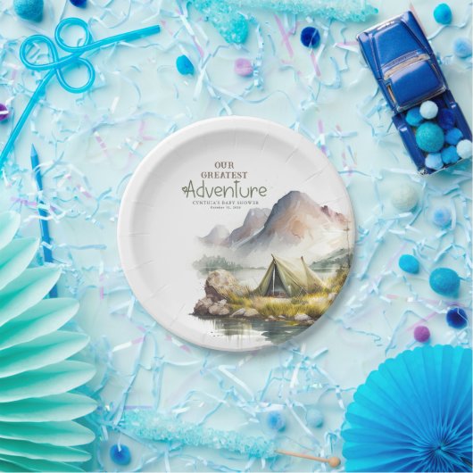 Ons grootste avontuur in de wilde Natuur Camping Papieren Bordje (Feest)