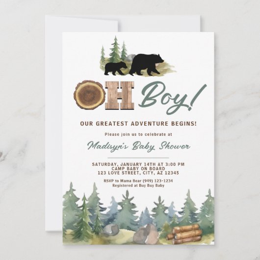 Ons grootste avontuur Mama Beer Baby shower Kaart (Voorkant)