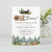 Ons grootste avontuur Oh Deer Baby shower Kaart (Staand voorkant)