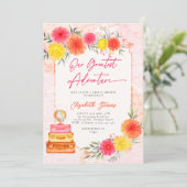 Ons grootste avontuur Zinnia Bright Floral Bridal Kaart (Staand voorkant)