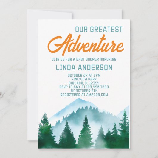 Ons grootste avontuurlijk Baby shower Kaart (Voorkant)