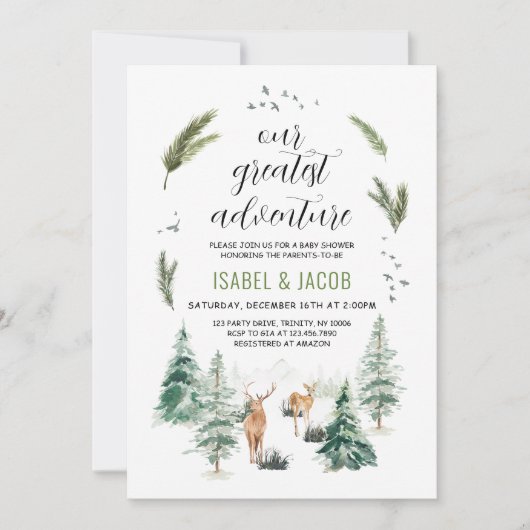 Ons grootste avontuurlijk Baby shower Kaart (Voorkant)