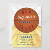 Ons grote Man is één Basketball Theme 1e verjaarda Kaart (Voorkant)