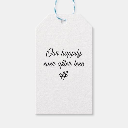 'Ons 'Happily Ever After' begint te golfen' huweli Cadeaulabel (Voorkant)