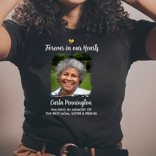 Ons hart altijd herdacht Herdenkings tekst Foto  T-shirt