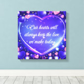 Ons hart houdt de liefde ingepakt doek canvas afdruk (Insitu (Houten vloer))