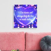 Ons hart houdt de liefde ingepakt doek canvas afdruk (Insitu (Woonkamer))