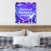 Ons hart houdt de liefde ingepakt doek canvas afdruk (Insitu (Slaapkamer))