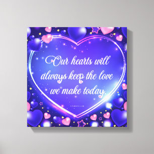 Ons hart houdt de liefde ingepakt doek canvas afdruk