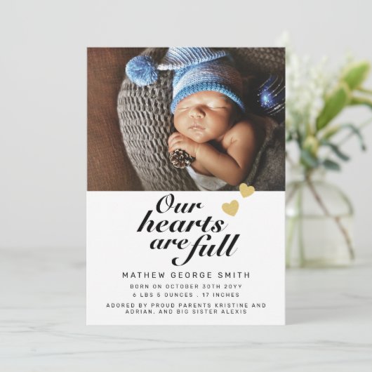 Ons hart is de volledige aankondiging van de geboo (Staand voorkant)