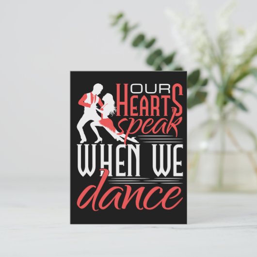 Ons hart spreekt als we Salsa dans Briefkaart (Staand voorkant)