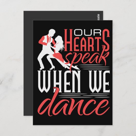Ons hart spreekt als we Salsa dans Briefkaart (Voorkant / Achterkant)