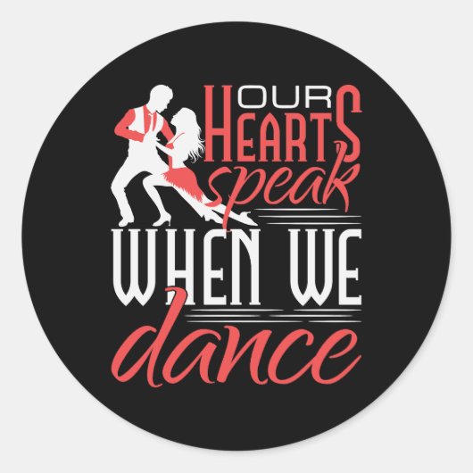 Ons hart spreekt als we Salsa dans Ronde Sticker (Voorkant)