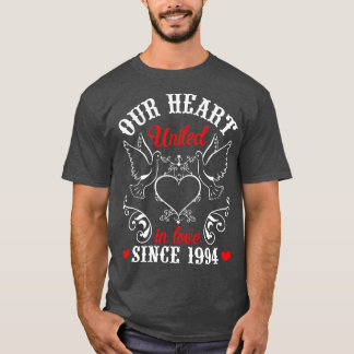 Ons hart verenigd in liefde sinds 1994 Happy Weddi T-shirt