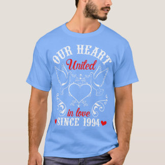 Ons hart verenigd in liefde sinds 1994 Happy Weddi T-shirt