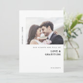 Ons hart zit vol liefde en weddenschap bedankkaart (Staand voorkant)