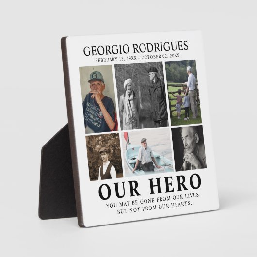 Ons Hero Photo Collage Memorial Fotoplaat (Voorkant)