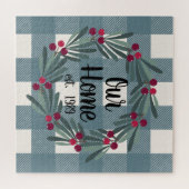 Ons Home Script Blue/Green Buffalo Check Keepomwil Legpuzzel (Horizontaal)