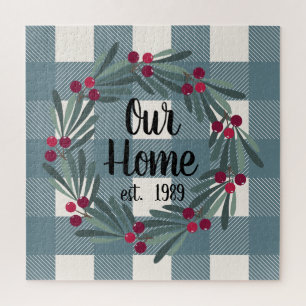 Ons Home Script Blue/Green Buffalo Check Keepomwil Legpuzzel