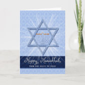 Ons huis aan Yours Menorah Star van David Hanukkah Feestdagen Kaart (Voorkant)