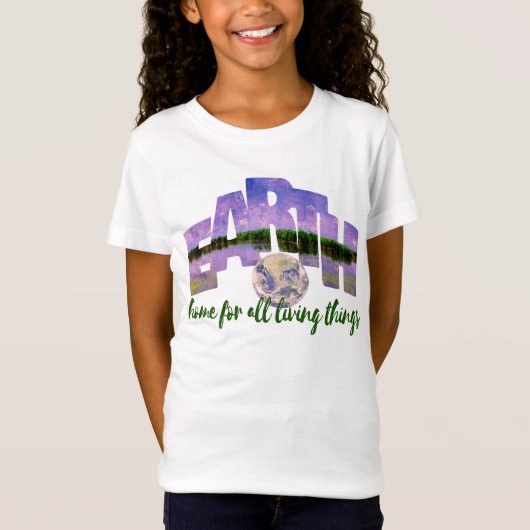 Ons huis Aarde Blauwe Zomer Hemel en Water T-shirt (Voorkant)