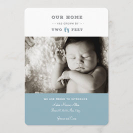 Ons huis is gegroeid door twee meter geboorte aank aankondiging