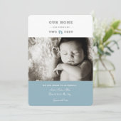 Ons huis is gegroeid door twee meter geboorte aank aankondiging (Staand voorkant)