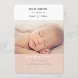 Ons huis is gegroeid door twee meter geboorteaanko aankondiging