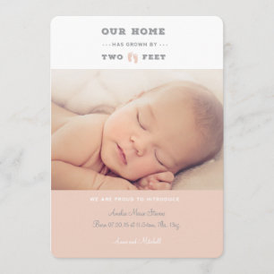 Ons huis is gegroeid door twee meter geboorteaanko aankondiging