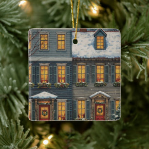 Ons huis naar jouw huis kerstornament keramisch ornament