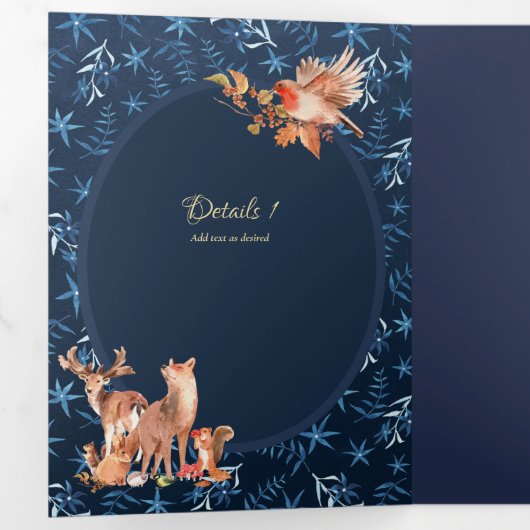 Ons Huwelijk 6 pagina's Spaanse Huwelijksuitnodigi Drieluik Uitnodiging (Binnenzijde eerst)