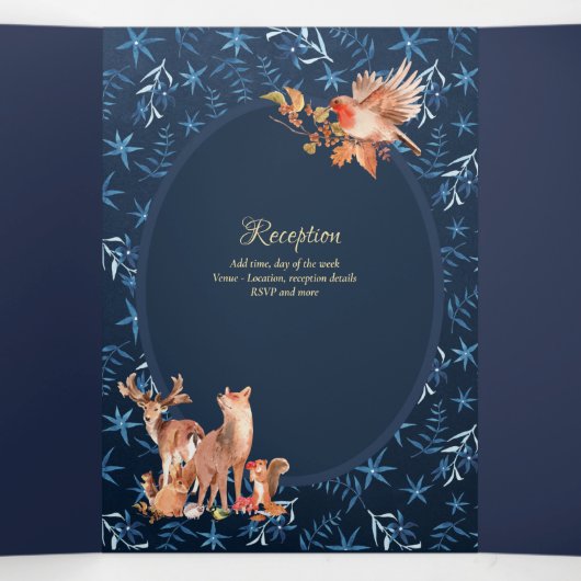 Ons Huwelijk 6 pagina's Spaanse Huwelijksuitnodigi Drieluik Uitnodiging (Binnenkant midden)