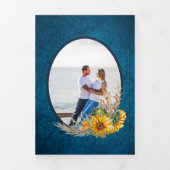 Ons Huwelijk 6 pagina's Zonnebloemen Trouw Uitnodi Drieluik Uitnodiging (Cover)