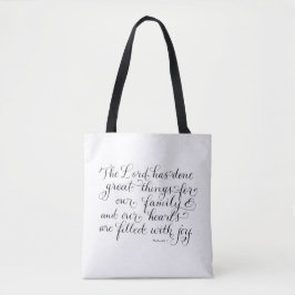 Ons inspirerend familietekotominiebeeld tote bag