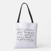 Ons inspirerend familietekotominiebeeld tote bag (Achterkant)