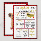 ons jaar in review, familieevenement kerstrood feestdagenkaart (Voorkant / Achterkant)